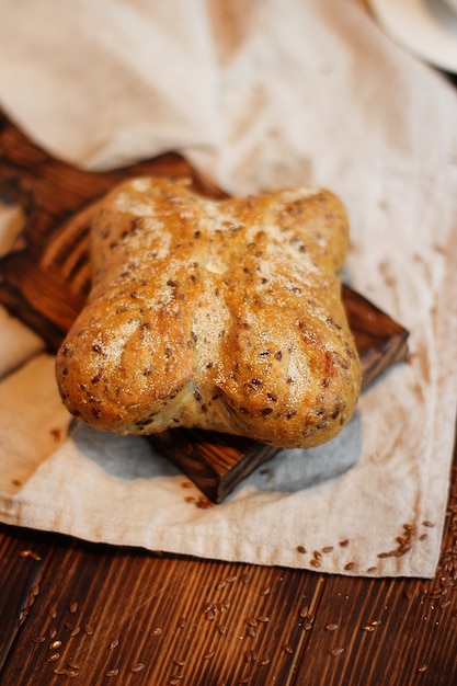 bread on a wooden background