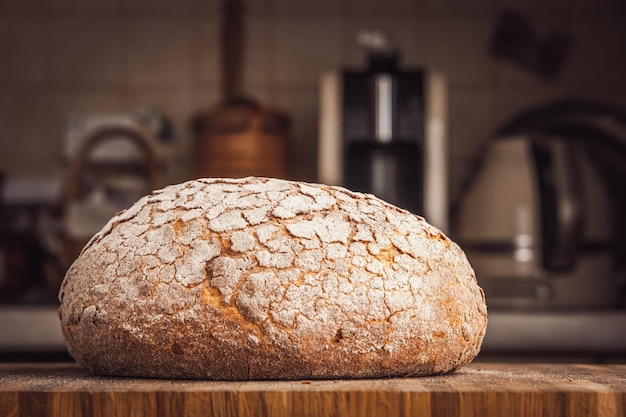 Bread on the wooden board