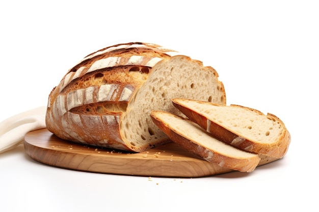 Bread on wooden plate