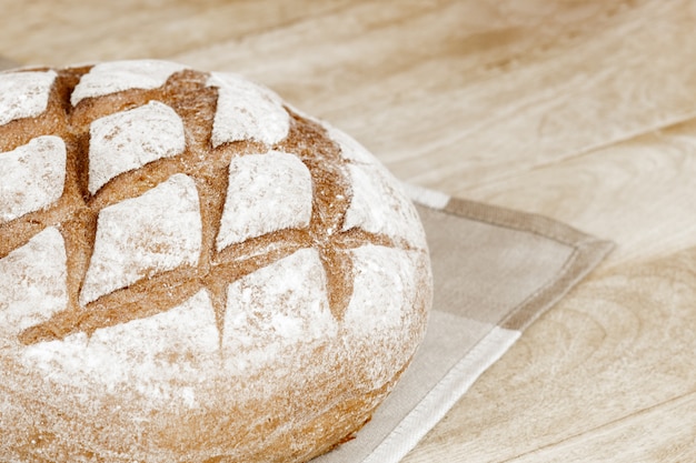 Bread on a wooden table