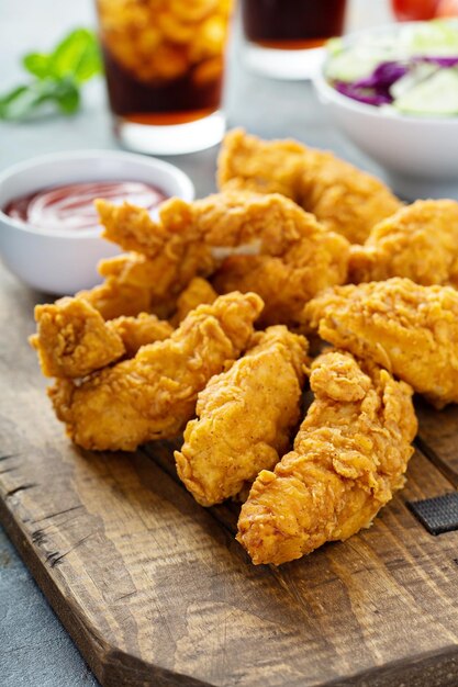 ケチャップのパンで焼いたチキンテンダー