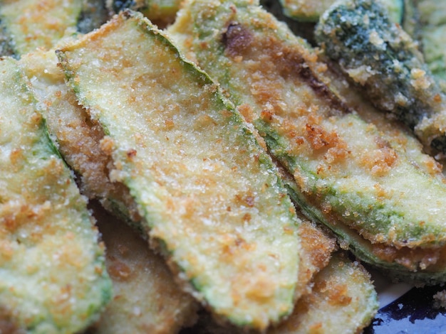 Breaded courgettes zucchini vegetables food