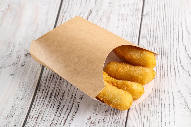 Breaded crispy cheese sticks snack appetizer