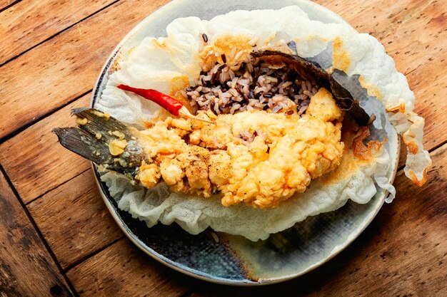 Breaded deep fried fish Indian dish