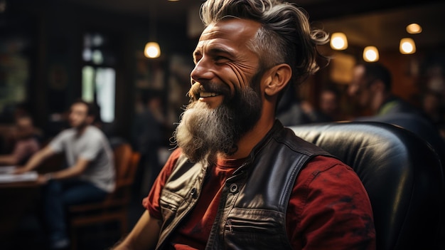 breaded man at barbershop