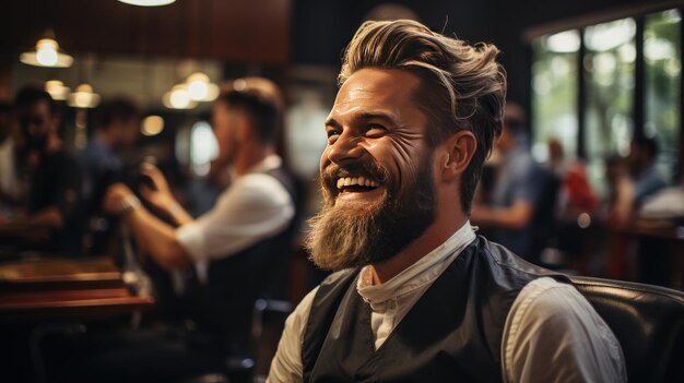 breaded man at barbershop