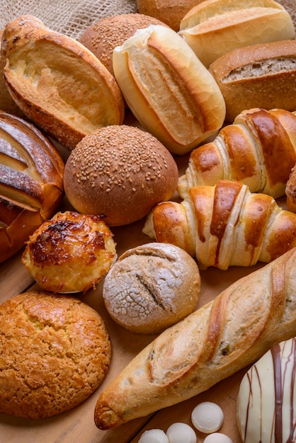 Breads Assorted types of Brazilian breads Bakery products