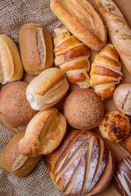 Breads Assorted types of Brazilian breads Bakery products