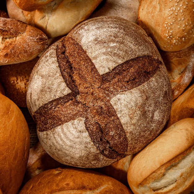 Breads and baked goods close-up