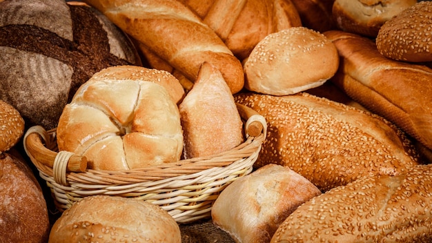 Breads and baked goods close-up