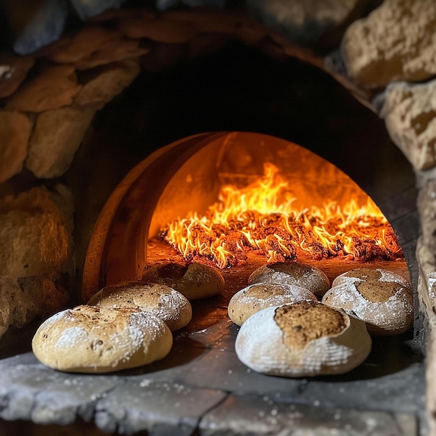 Photo breads baking in oven