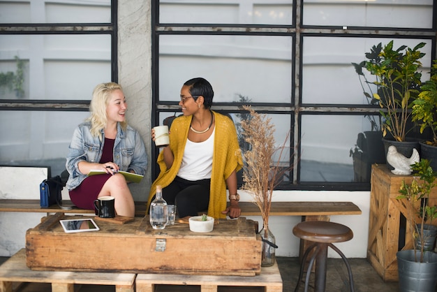 Photo break casual coffee shop coworker cheerful concept