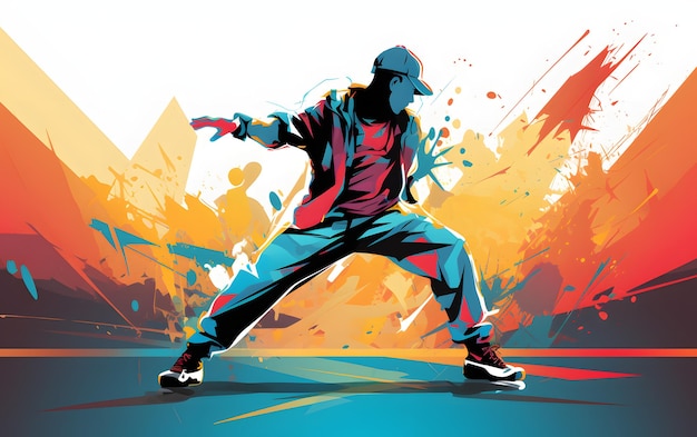 break dance olympic games sports with copy space background street dancing