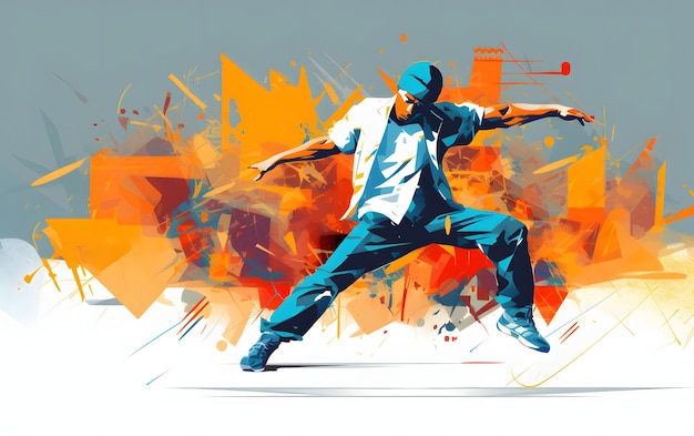 break dance olympic games sports with copy space background street dancing