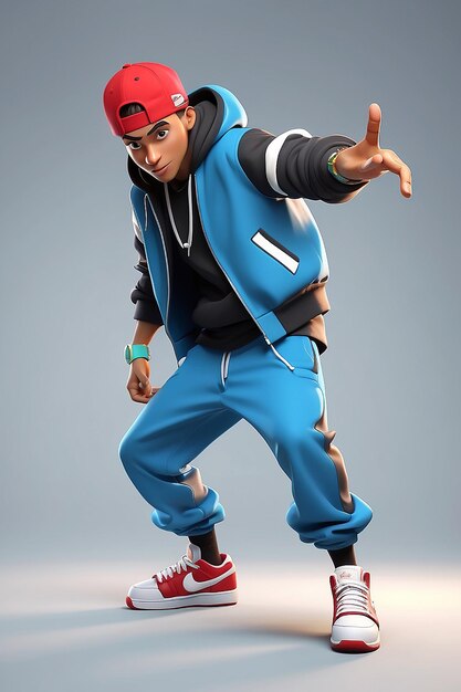 Breakdancer Cartoon Character 3D Animation Illustration Guide