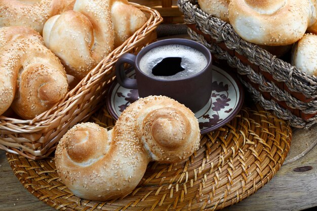 Breakfast baked bread with wholemeal flour