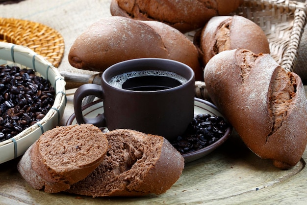 Breakfast baked bread with wholemeal flour