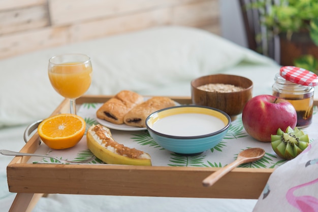 Photo breakfast in the bed