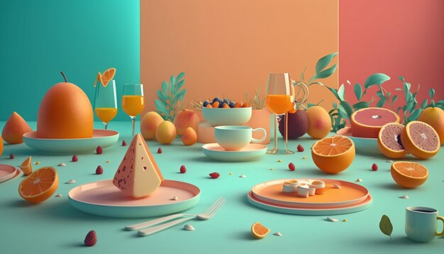 Breakfast brunch render