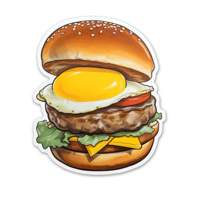 Breakfast Burger Sticker