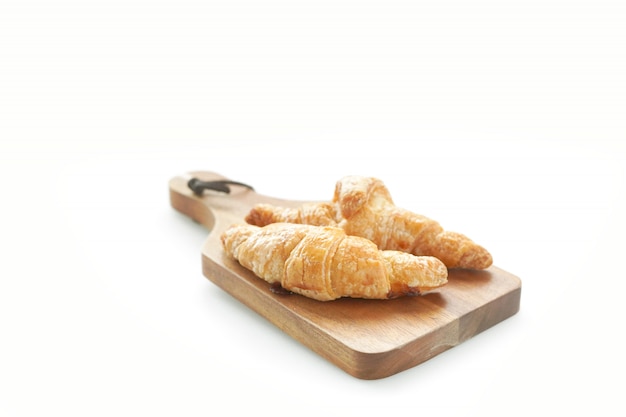 Breakfast croissant on white