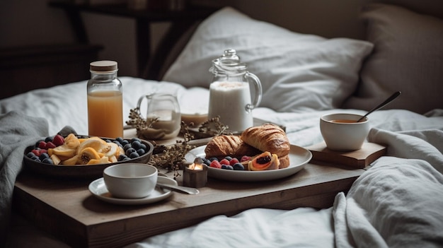 breakfast on dining table