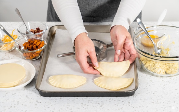 Breakfast empanadas with eggs and sweet potato