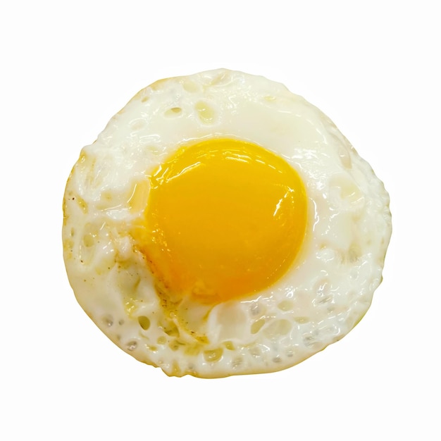 breakfast fried egg yolk orange white white background
