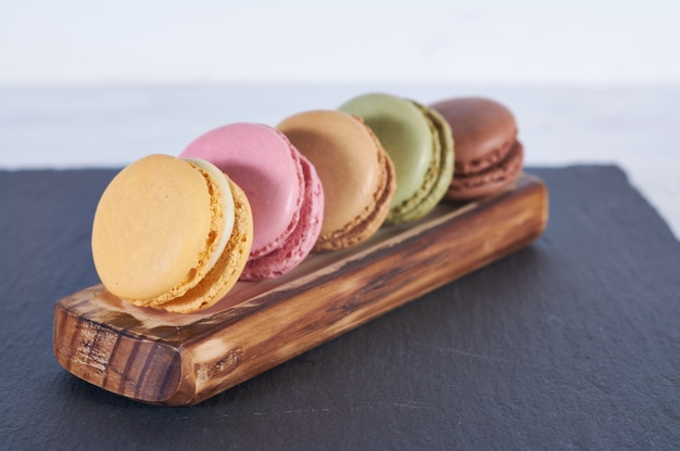 Breakfast of macaroons wooden splint