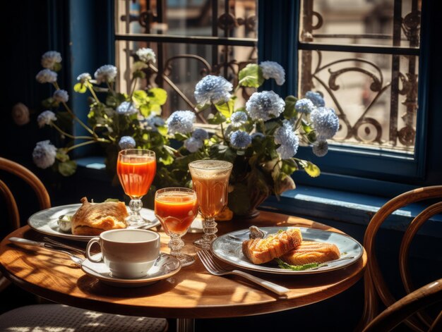 Premium AI Image Breakfast In Paris France premium-ai-image-breakfast-in-paris-france