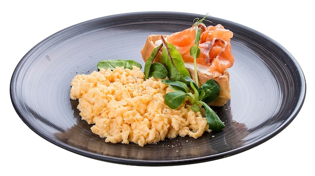 Breakfast Scrambled eggs with salmon