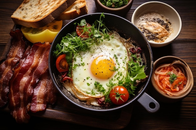 Breakfast set with warm light tone