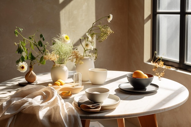 breakfast table in the sun