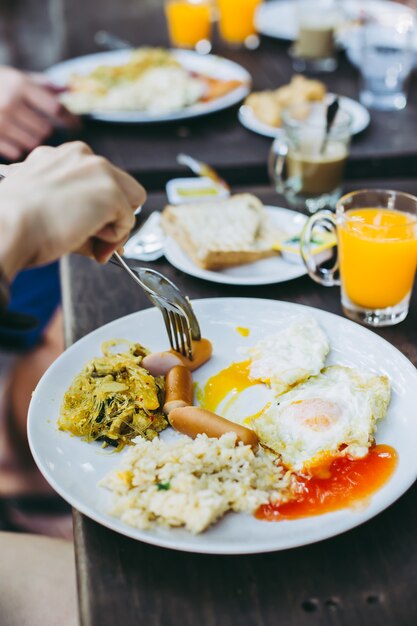 Breakfast on the table