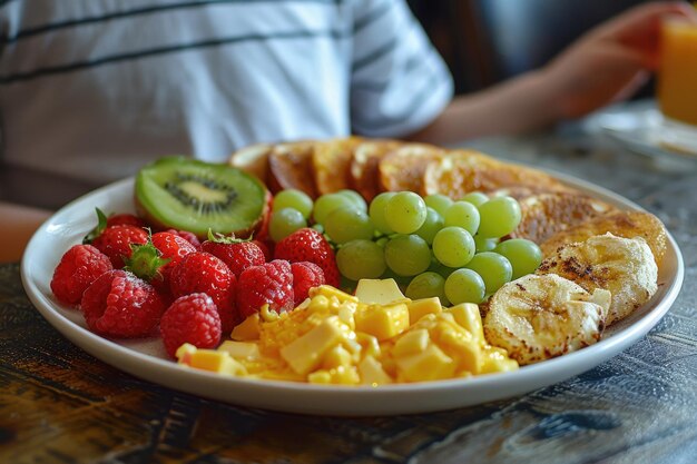 子供が父親のために用意した朝食の皿