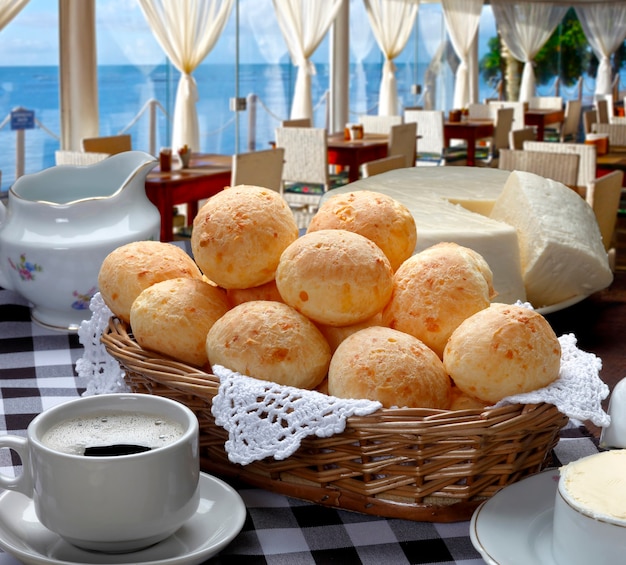 Breakfast with cheese bread