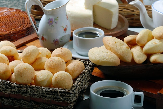 Breakfast with cheese bread