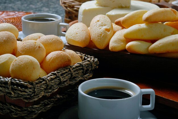 Breakfast with cheese bread