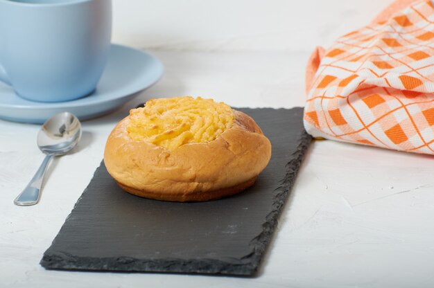 Breakfast with coconut cream bun