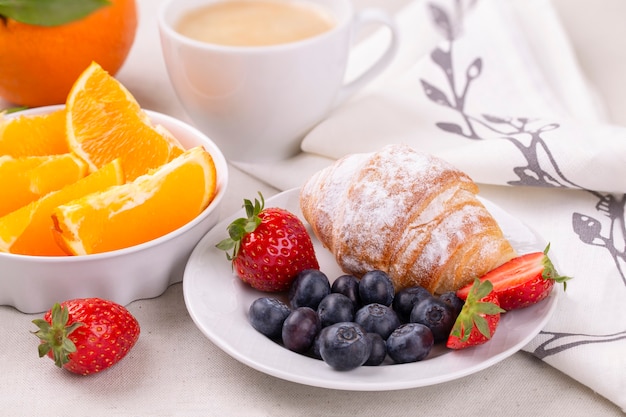 https://img.freepik.com/premium-photo/breakfast-with-cup-coffee-fresh-croissant-strawberries-blueberries-juicy-oranges_129475-276.jpg