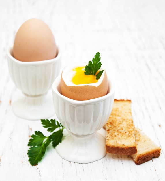 Breakfast with eggs and toast