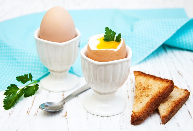 Breakfast with eggs and toast