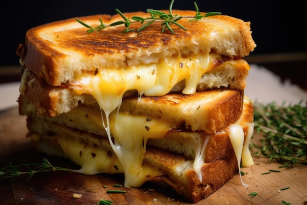 Breakfast with a grilled cheese sandwich