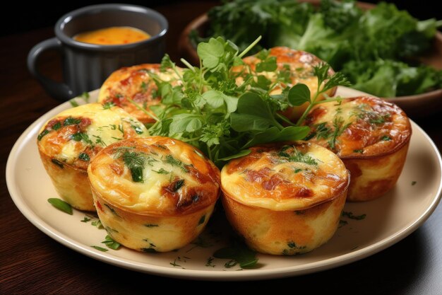 Premium Photo | Breakfast with Scrambled egg muffin cups professional