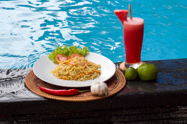 Breakfast with a sea view at Bali