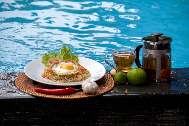 Breakfast with a sea view at Bali