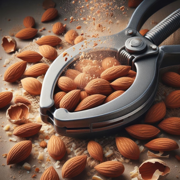 breaking almonds