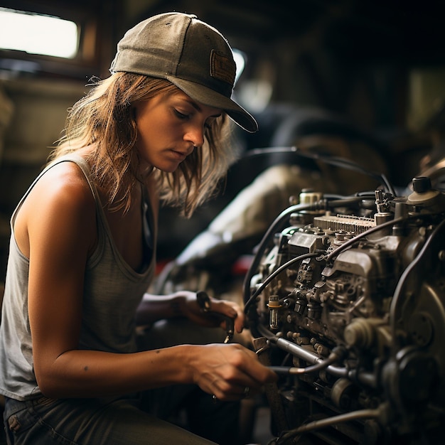 Photo breaking stereotypes women thriving as mechanics powerful imagery