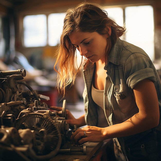 Photo breaking stereotypes women thriving as mechanics powerful imagery