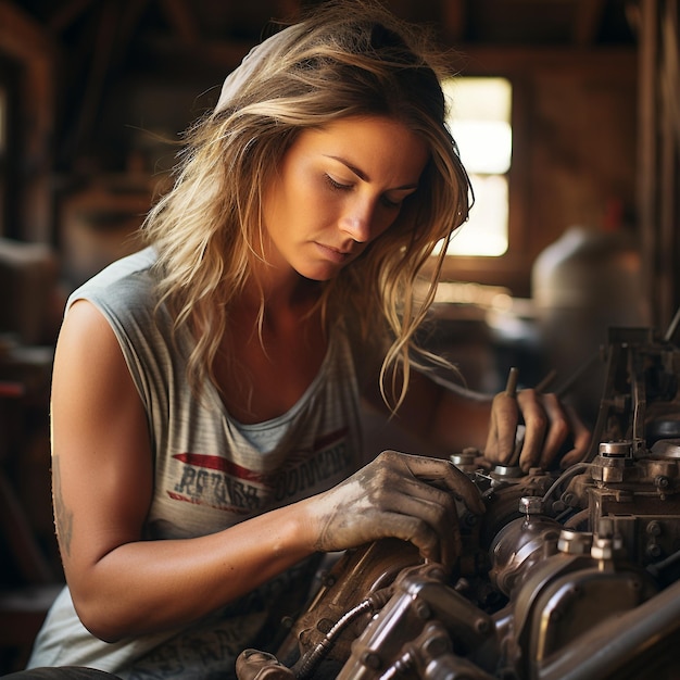 Photo breaking stereotypes women thriving as mechanics powerful imagery